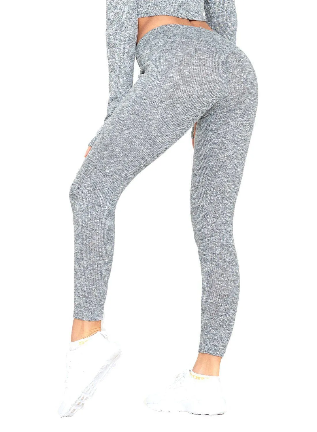 Knitted Comfortable Elastic Waistband Leggings