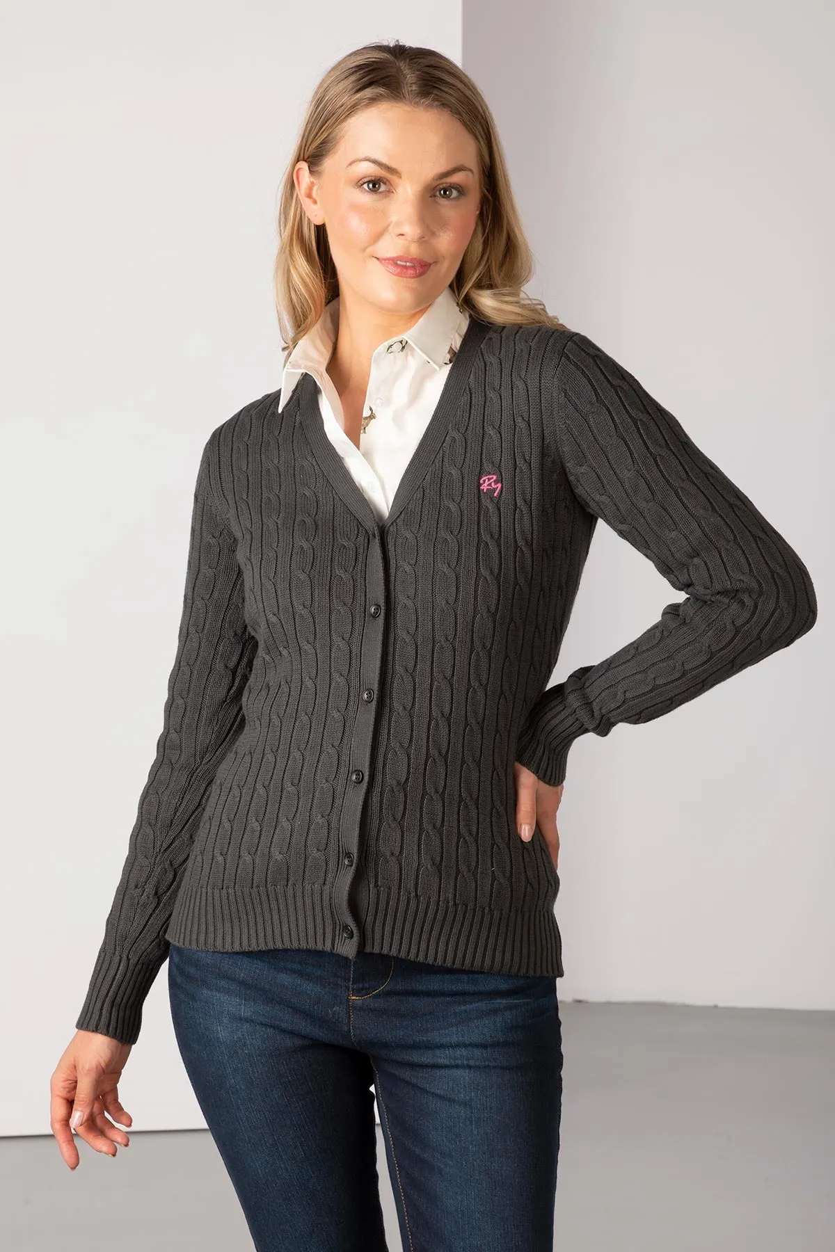 Ladies Cable Knit Cardigan