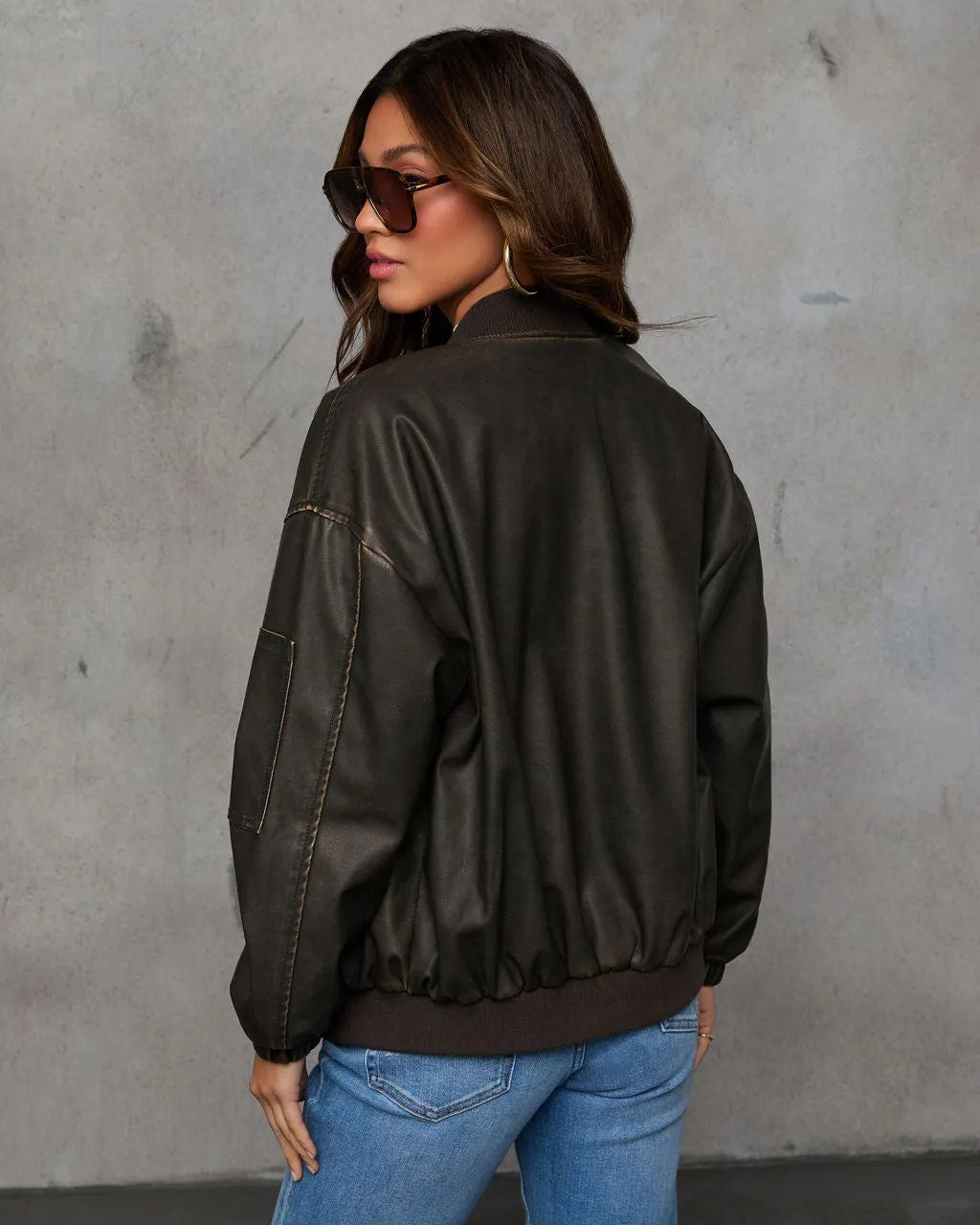 Lets Get Lost Oversized Bomber Jacket