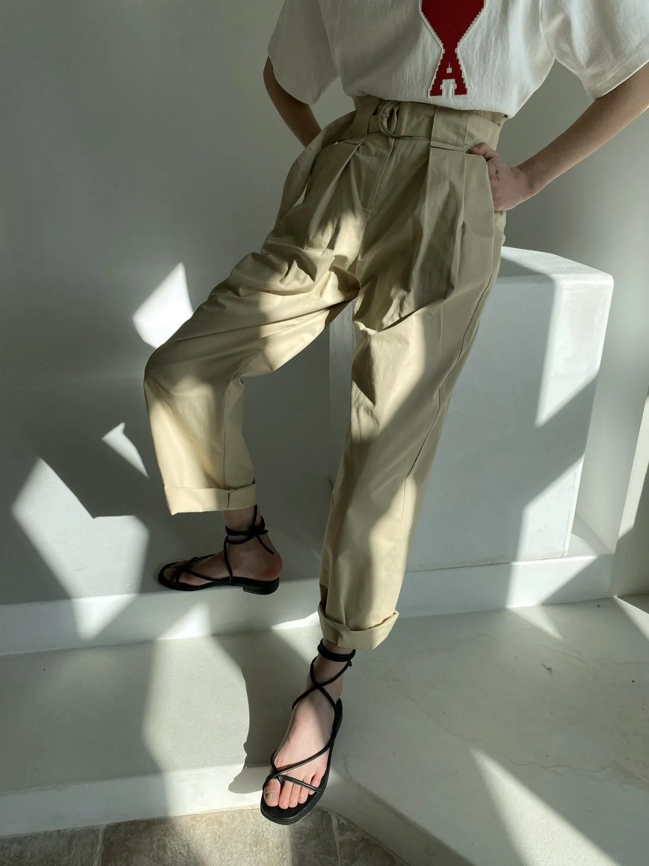 LEVE BELTED TROUSERS