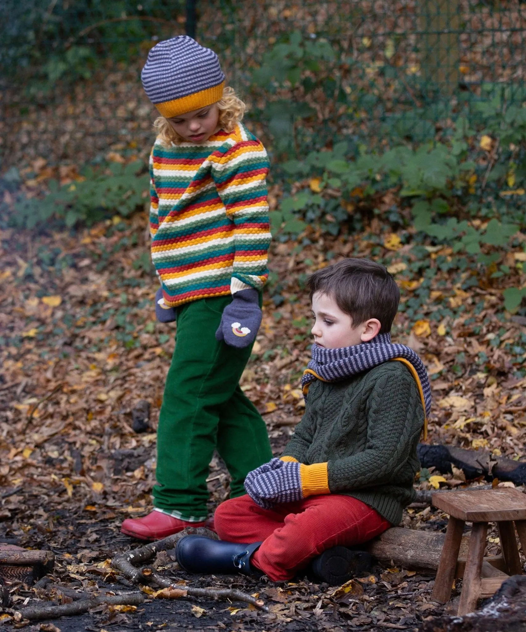 LGR From One To Another Honeycomb Rainbow Striped Knitted Jumper