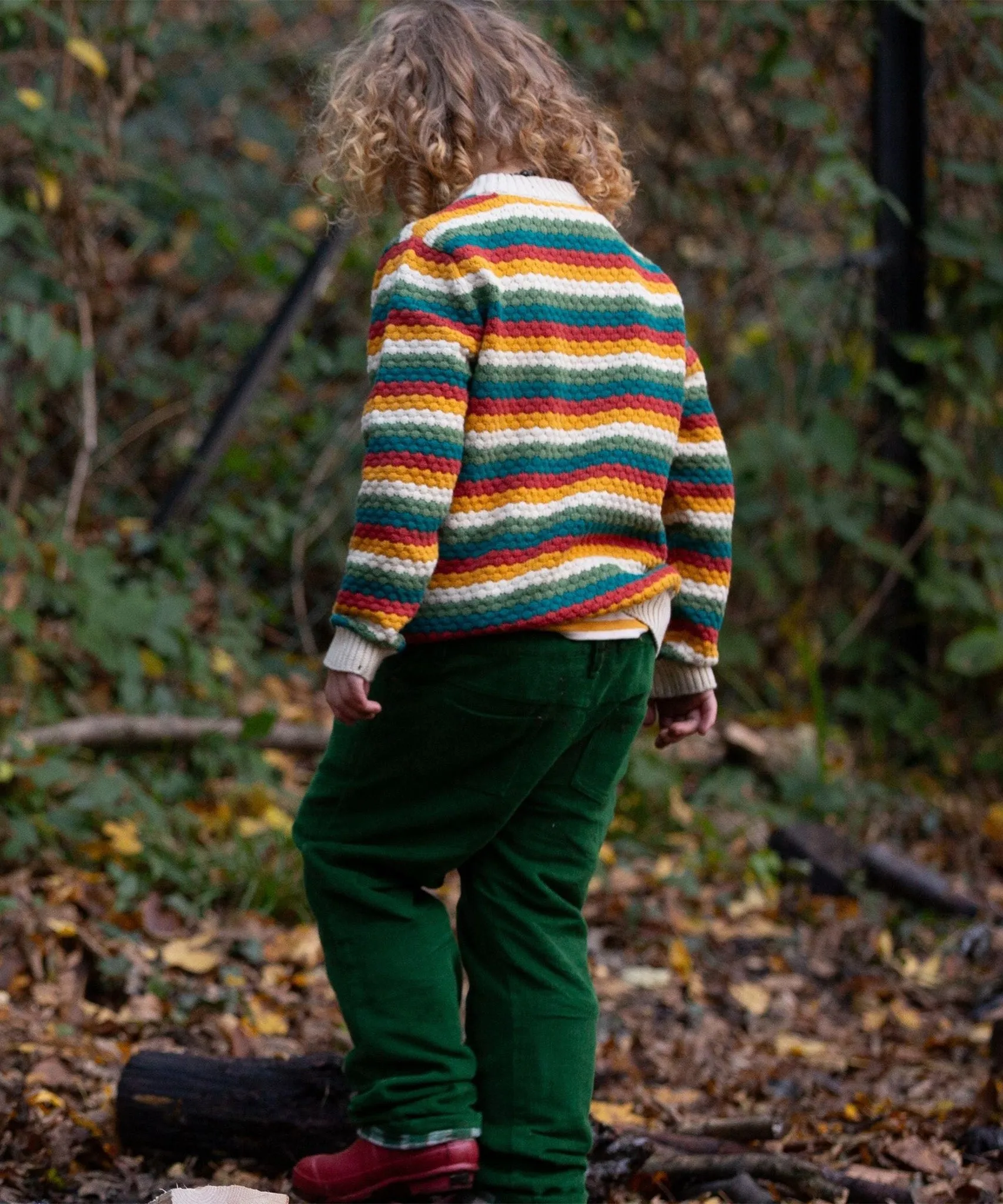 LGR From One To Another Honeycomb Rainbow Striped Knitted Jumper