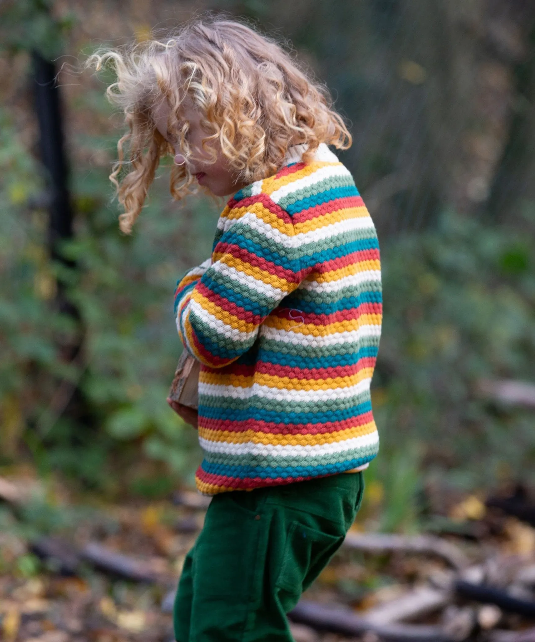 LGR From One To Another Honeycomb Rainbow Striped Knitted Jumper