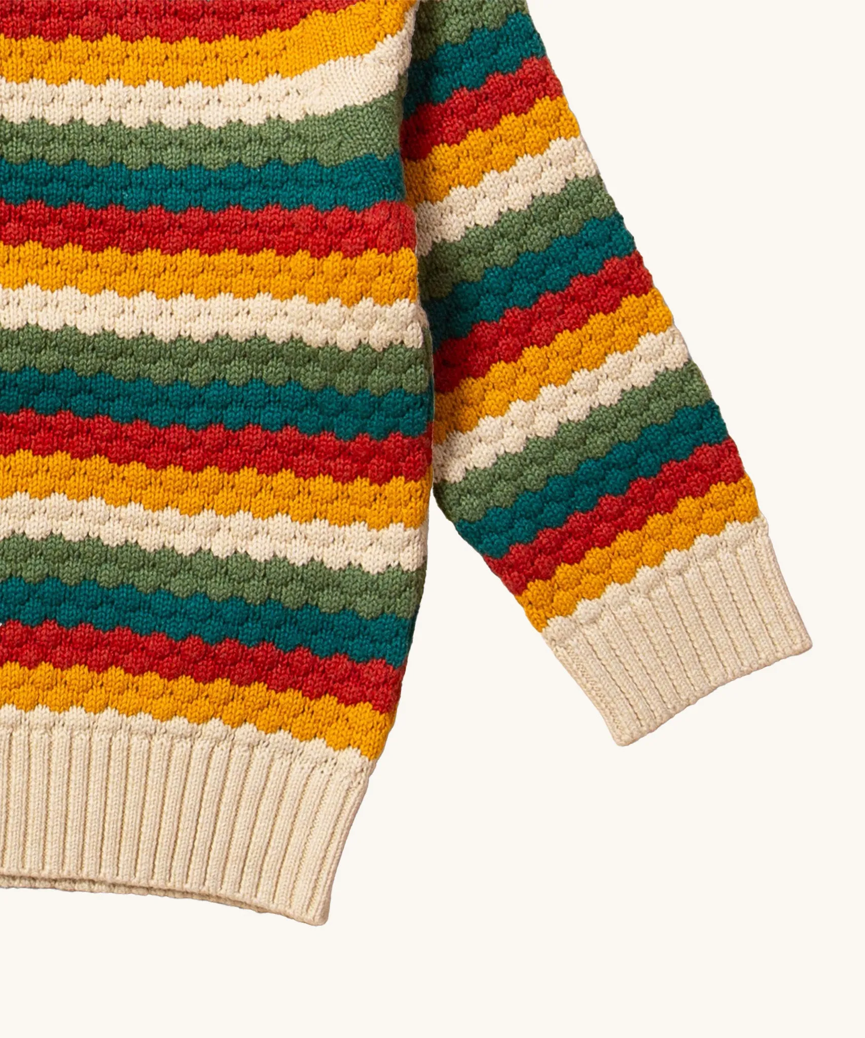 LGR From One To Another Honeycomb Rainbow Striped Knitted Jumper