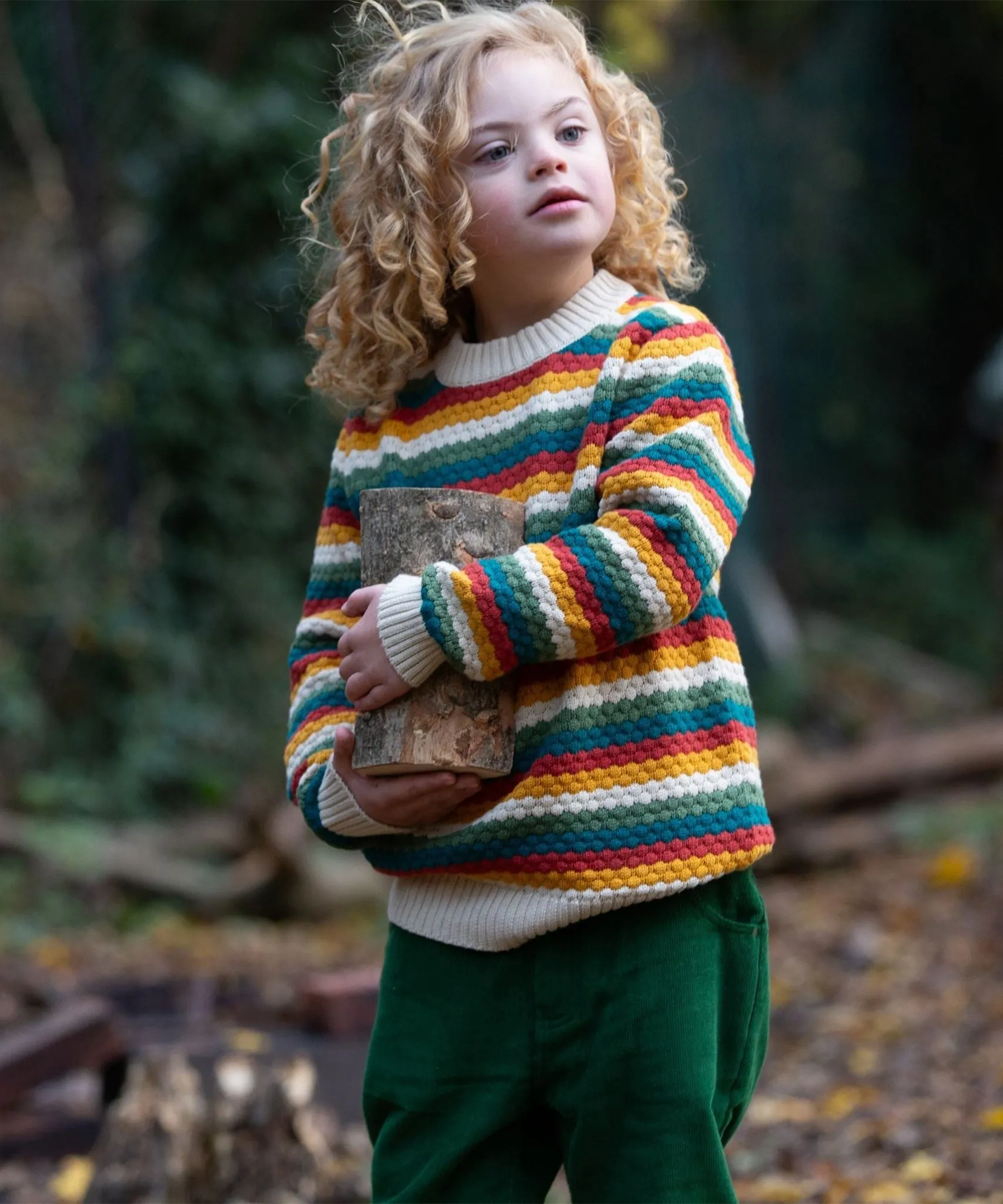 LGR From One To Another Honeycomb Rainbow Striped Knitted Jumper