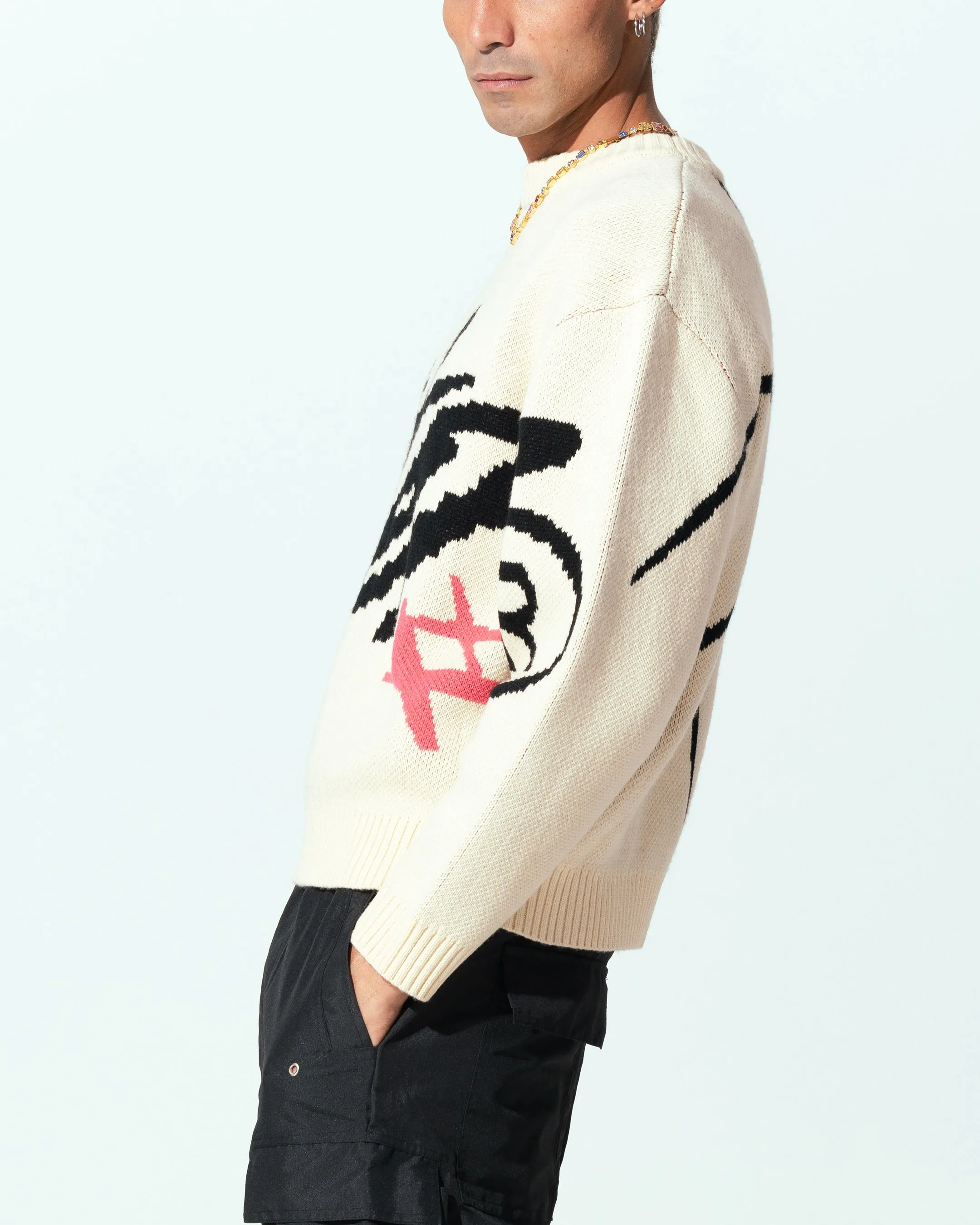 Loiter Spider Knit Sweater Off White