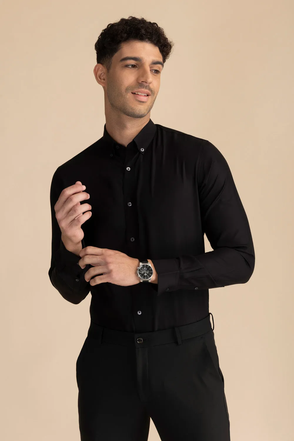 Luxe Black Solid Shirt