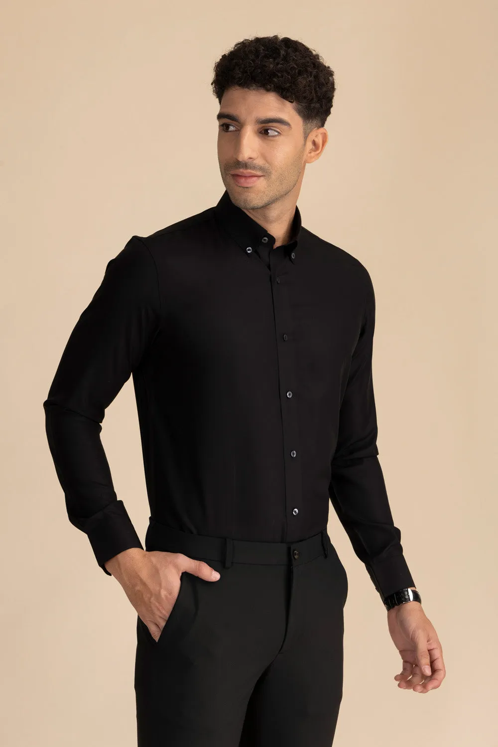 Luxe Black Solid Shirt