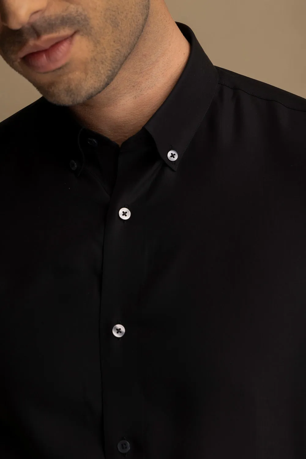 Luxe Black Solid Shirt