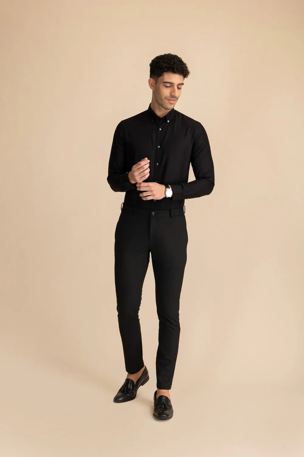 Luxe Black Solid Shirt