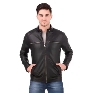 Mens Faux Leather Formal Jacket   Size 20X15 CM Color Black