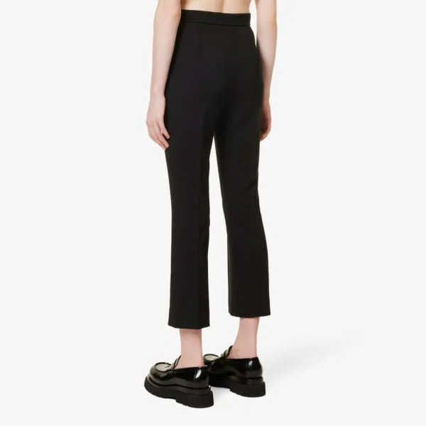 Nepeta high-waisted straight trousers in Max Mara stretch wool, black