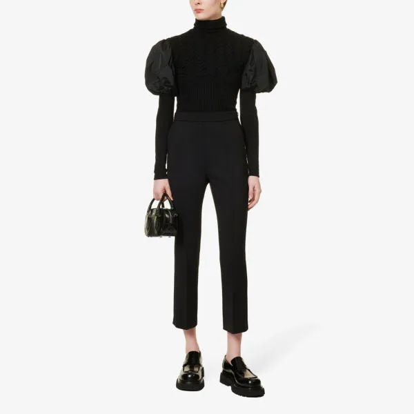 Nepeta high-waisted straight trousers in Max Mara stretch wool, black