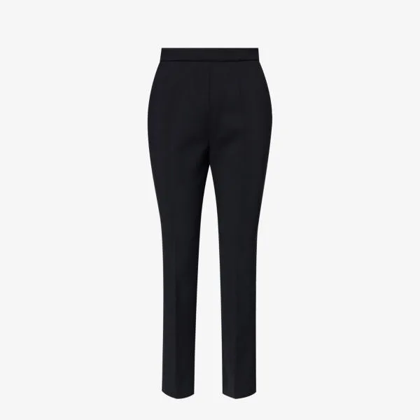 Nepeta high-waisted straight trousers in Max Mara stretch wool, black