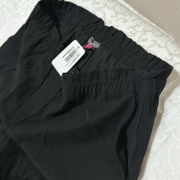 NWOT Vince Camuto Women's Black Woven High Waist Office Paperbag Pants Size 14