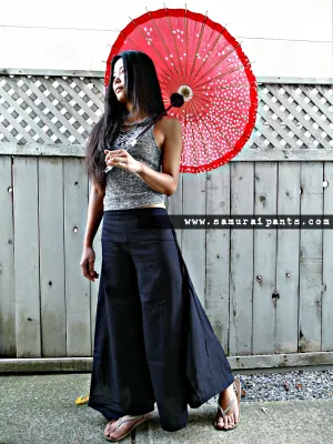 Plain Black Wide Leg Pants