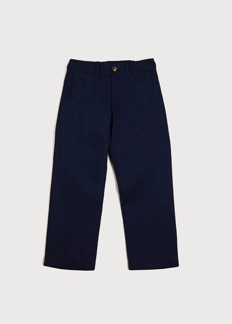 Pocket Detail Chino Trousers in Navy (4-10yrs)