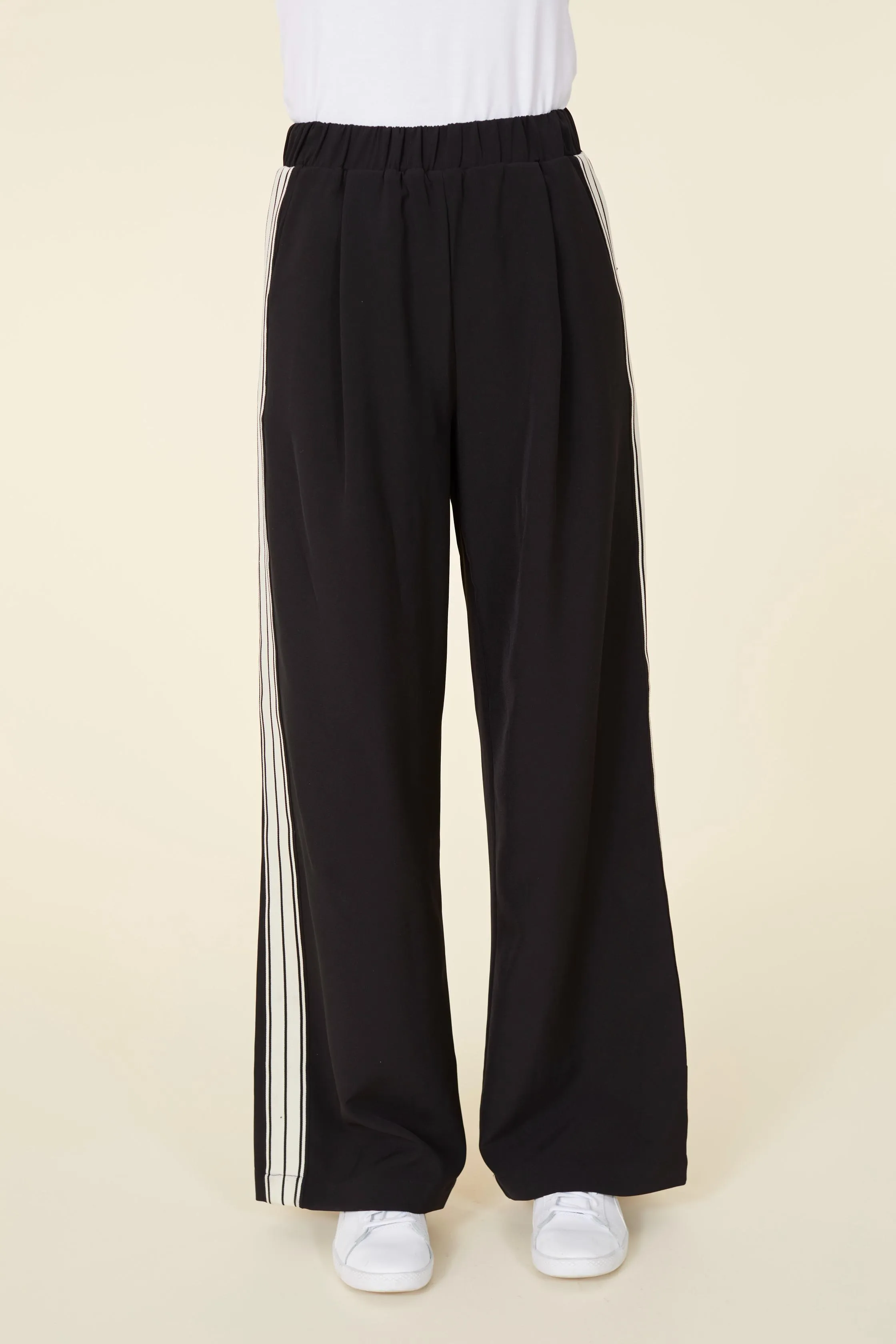 Racer Stripe Wide Leg Pant