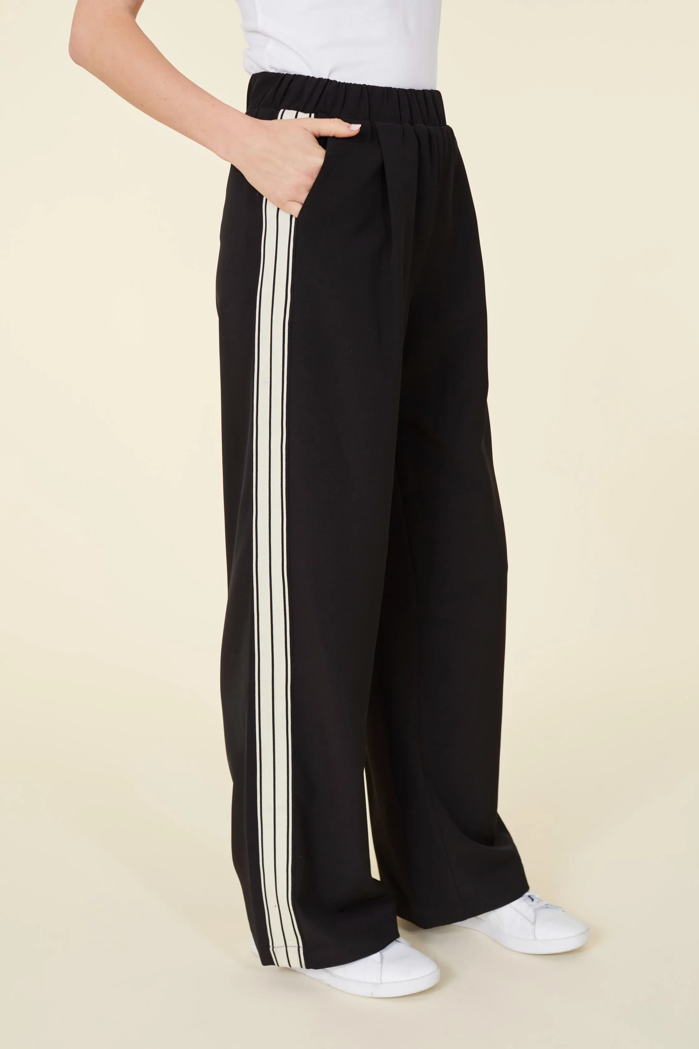 Racer Stripe Wide Leg Pant