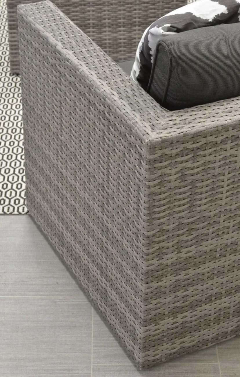 Reims Rattan- Corner Lounge- L Shape Set- Cloudy Grey