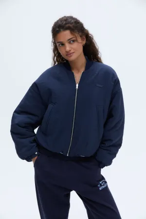 Reversible Bomber Jacket - Powder Blue/Navy Blue