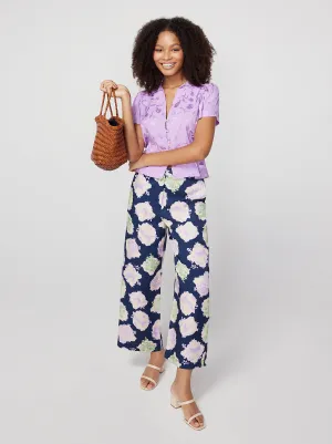 Romina Navy Pasture Print Trousers