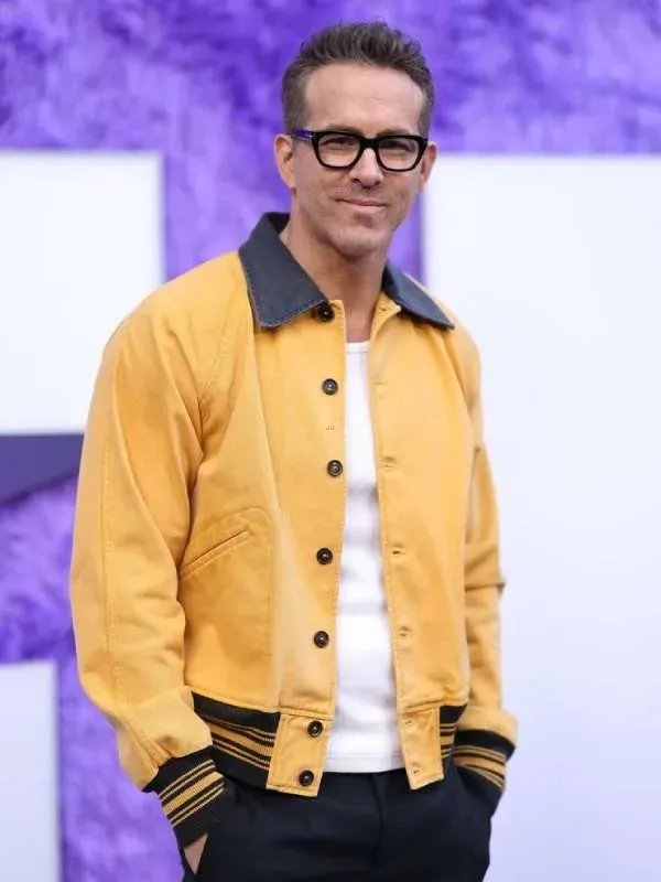 Ryan Reynolds IF 2024 Yellow Leather Jacket