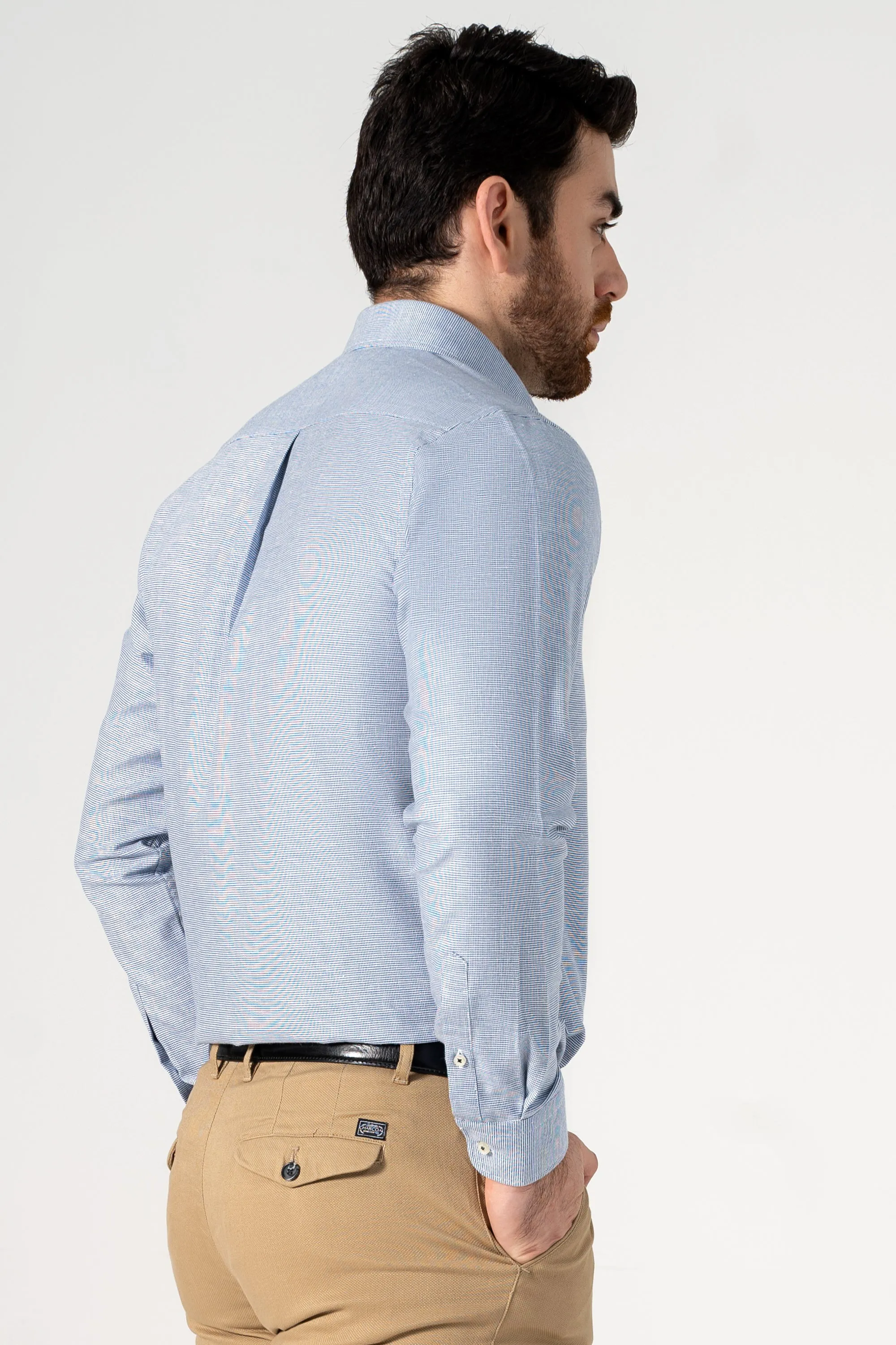 SMART SHIRT BLUE TEXTURED