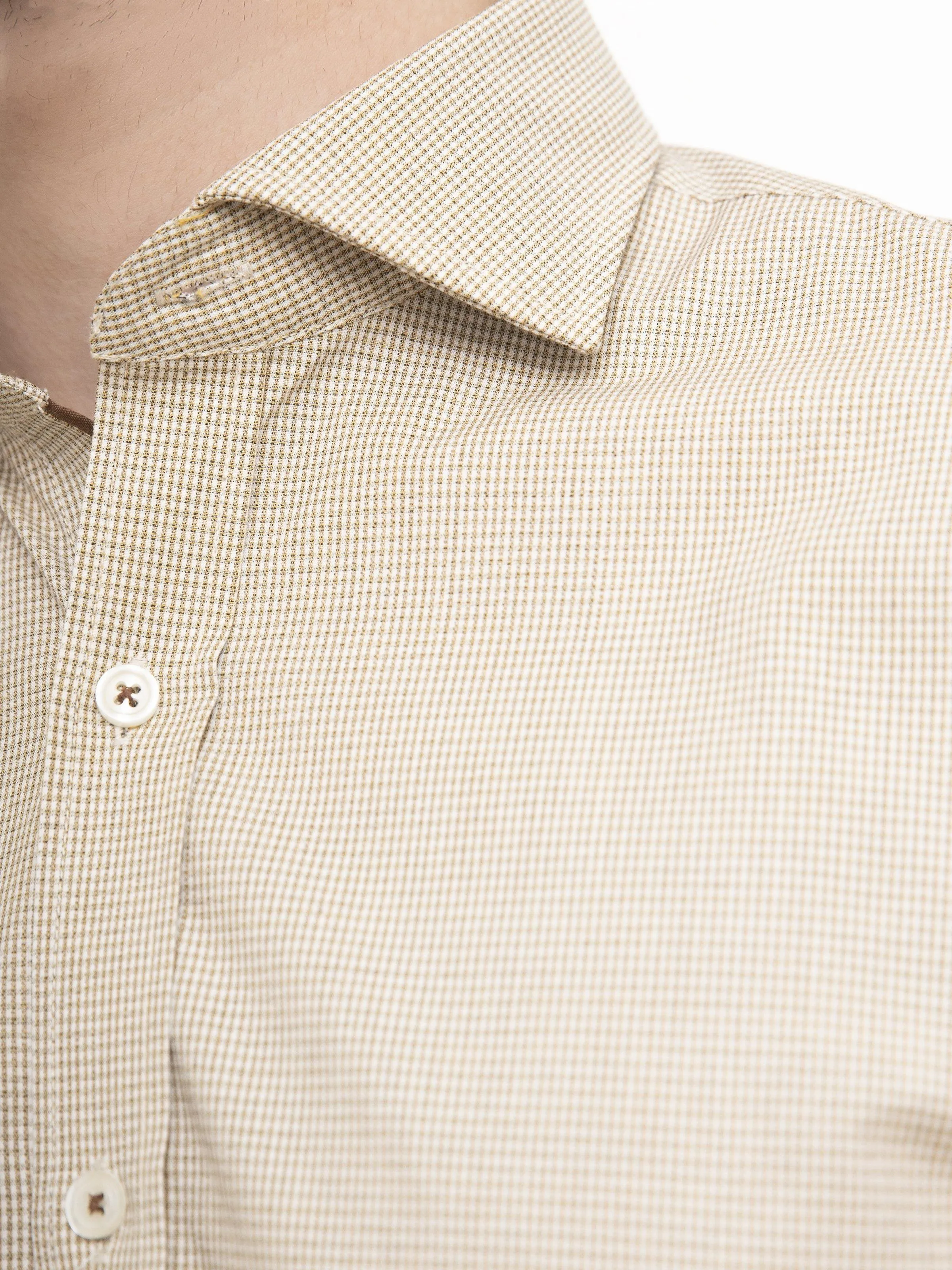 SMART SHIRT BUTTON DOWN FULL SLEEVE LIGHT KHAKI