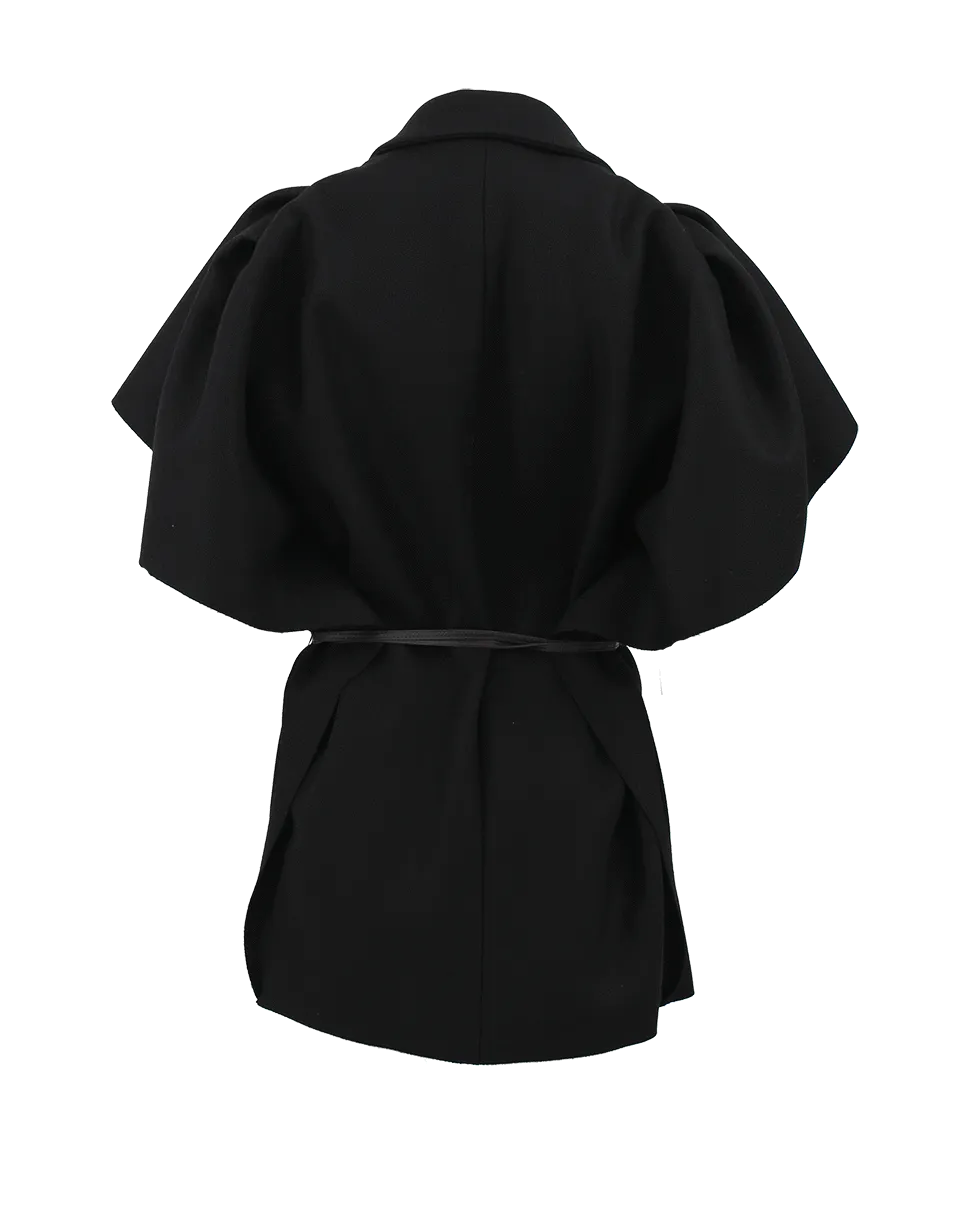 Snap Front Caplet with Belt