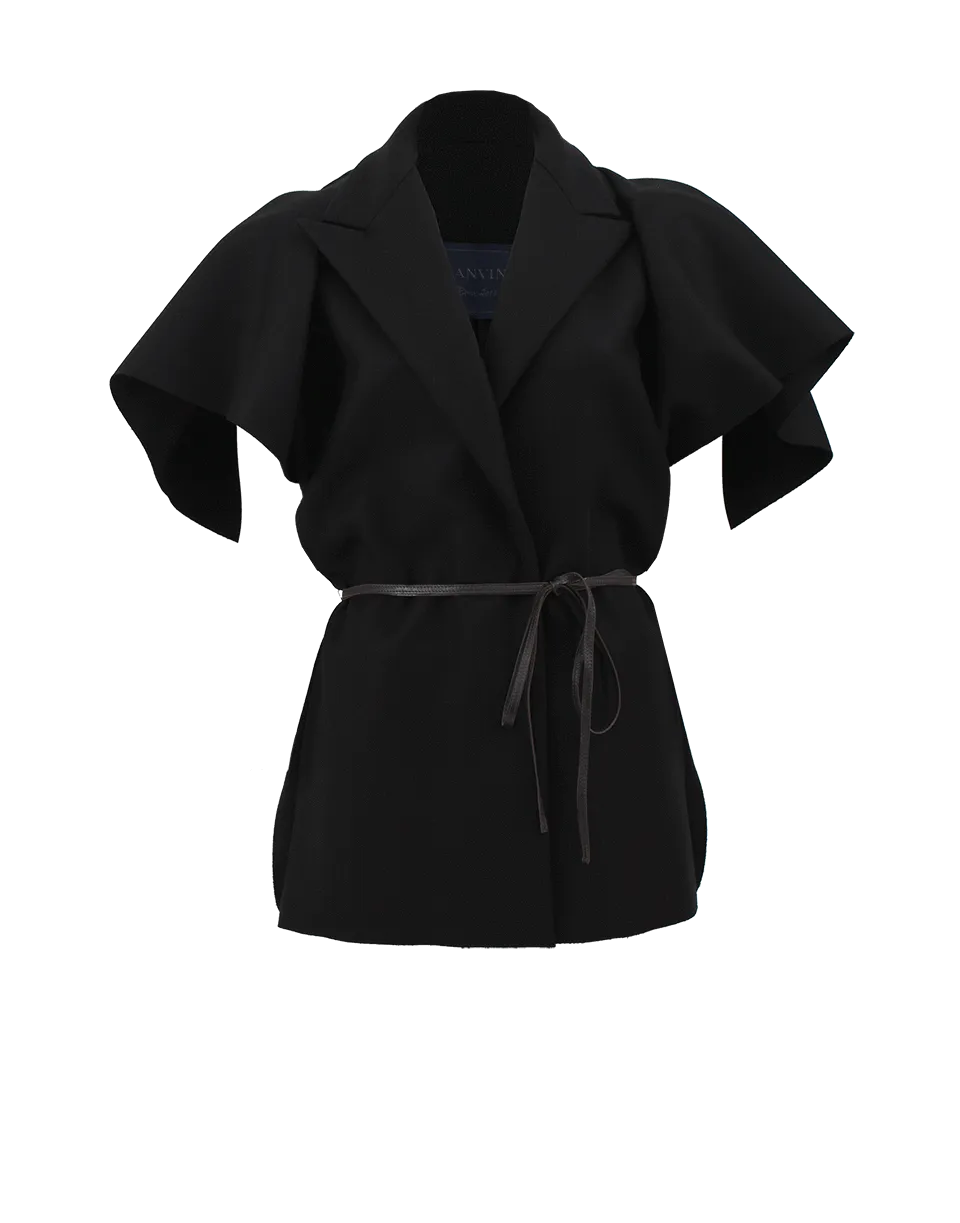 Snap Front Caplet with Belt