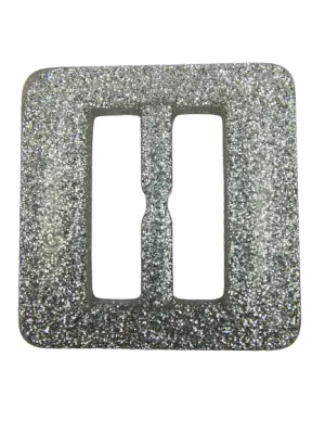 Sparkling Silver Square Resin Buckle