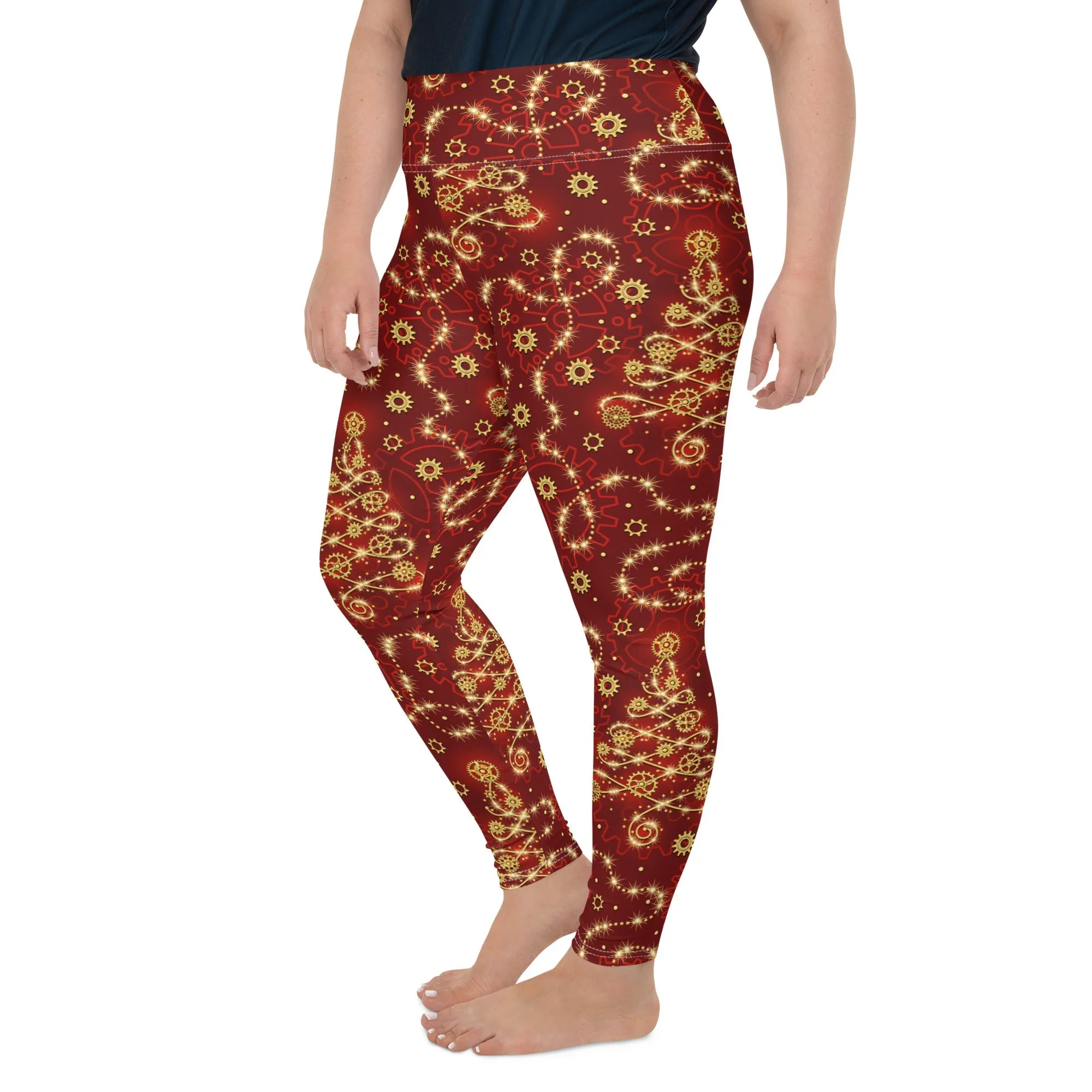 Steampunk Christmas Plus Size Leggings