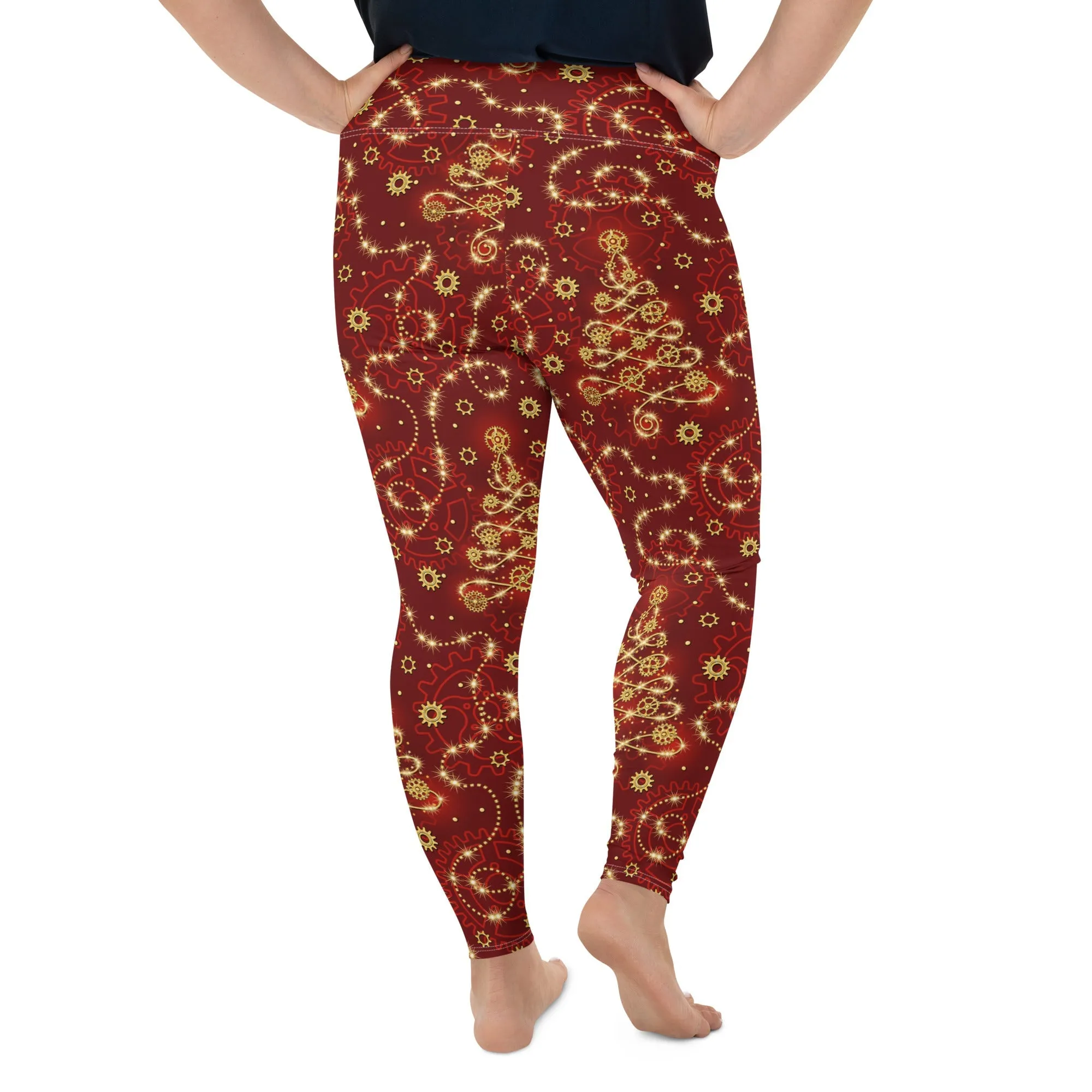 Steampunk Christmas Plus Size Leggings