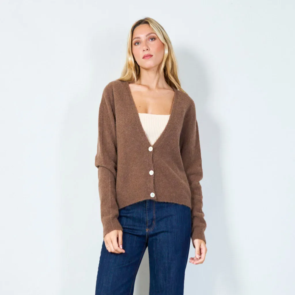 Stylish v-neck button cardigan wholesale