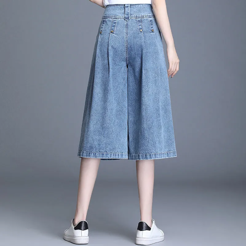 Trend4us Wide-Leg Denim Culottes