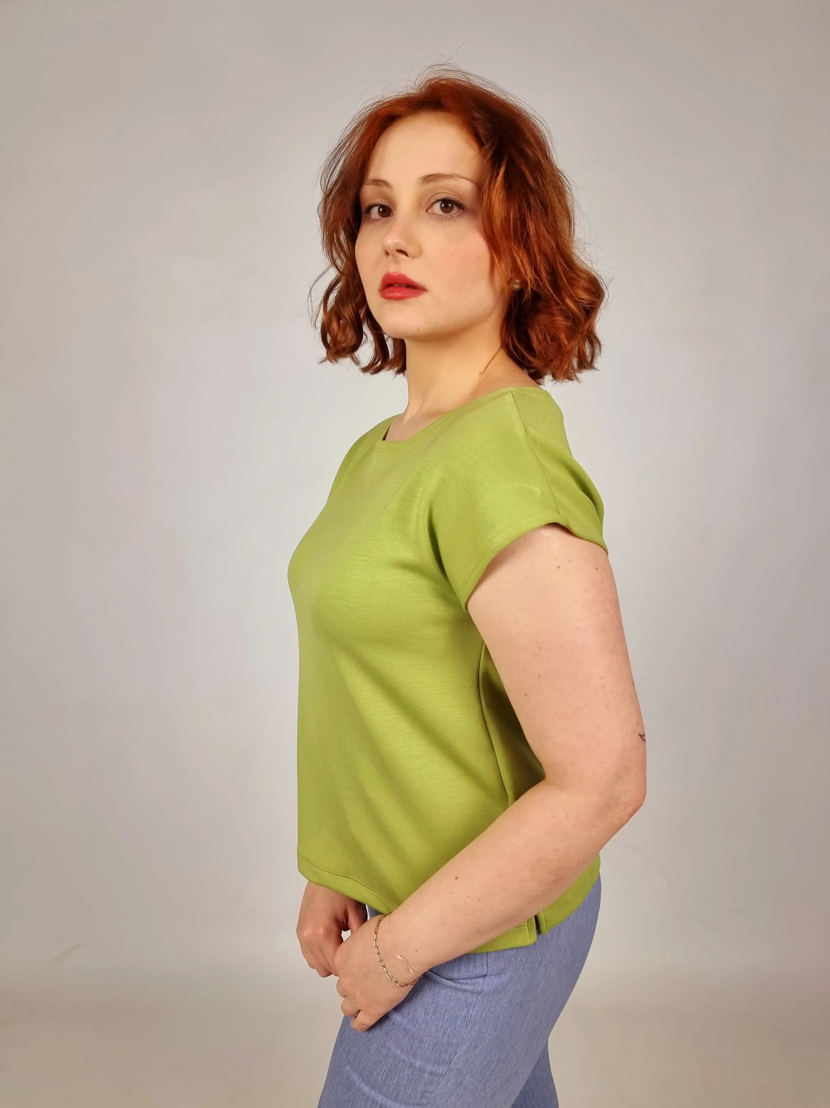 Van-Dos Green Round Neck Top