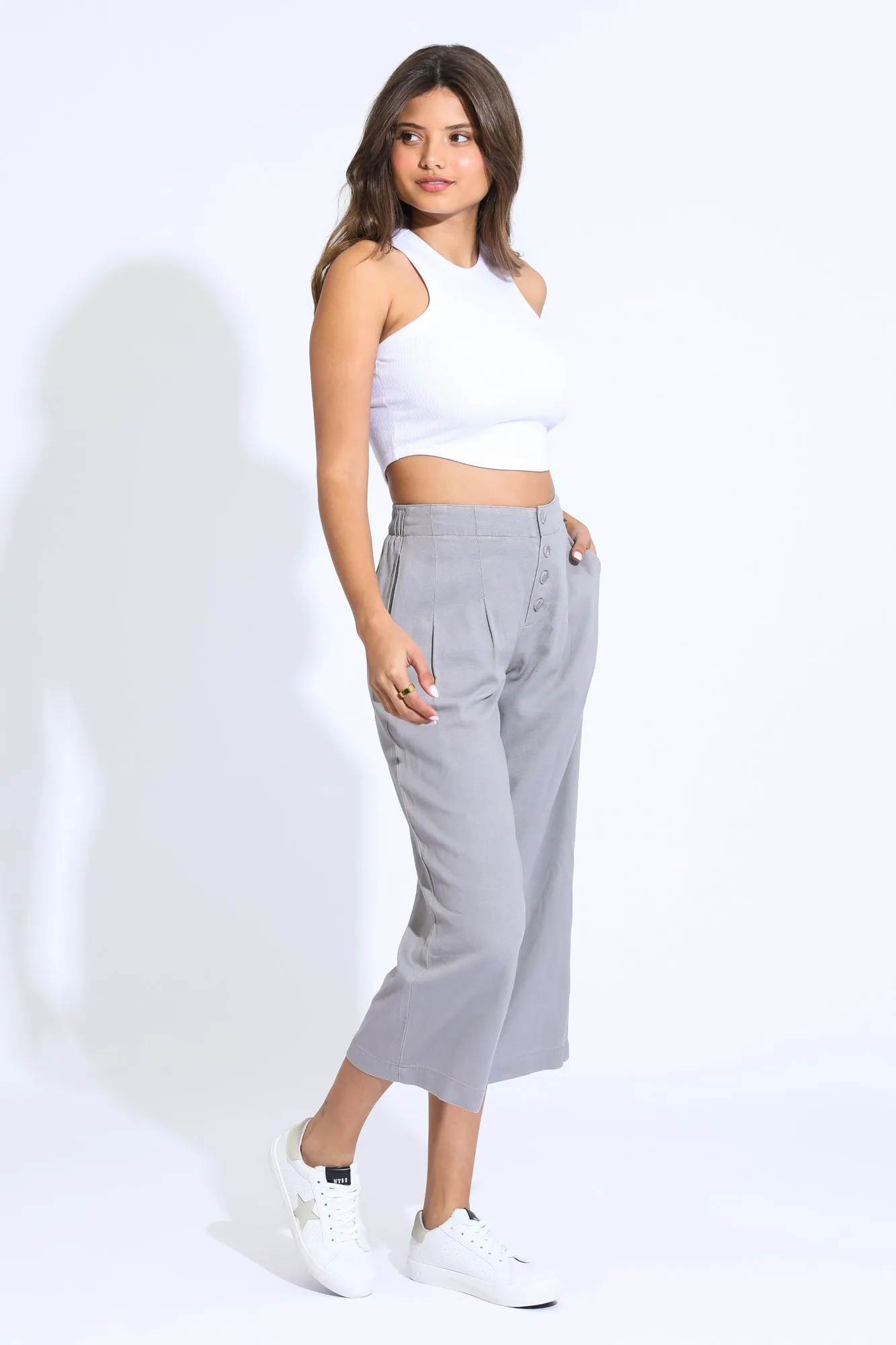 WIDE LEG BEACH PANT - MINK