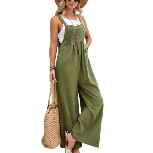 Wide Leg  Loose Suspender Jumpsuit