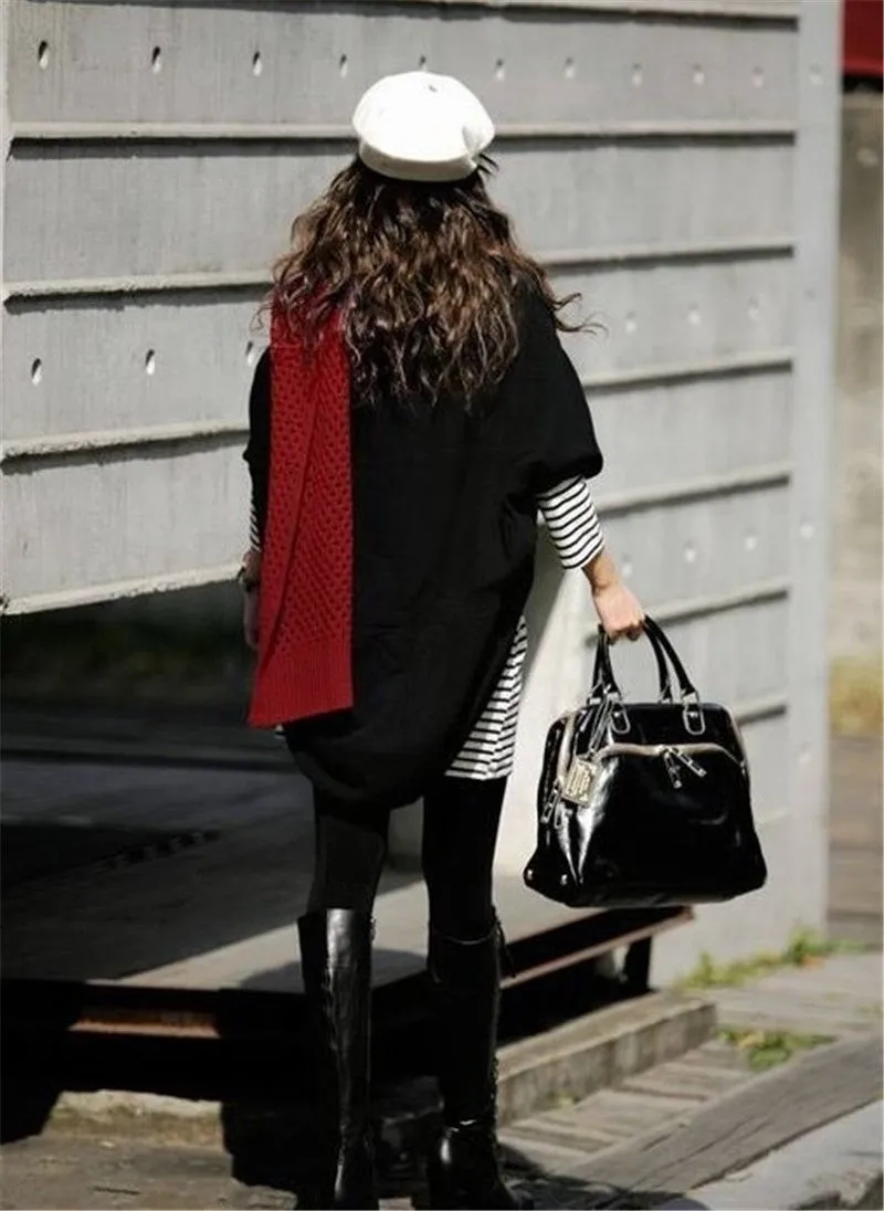 Women Casual Loose pullover Shawl shrug-Cardigans