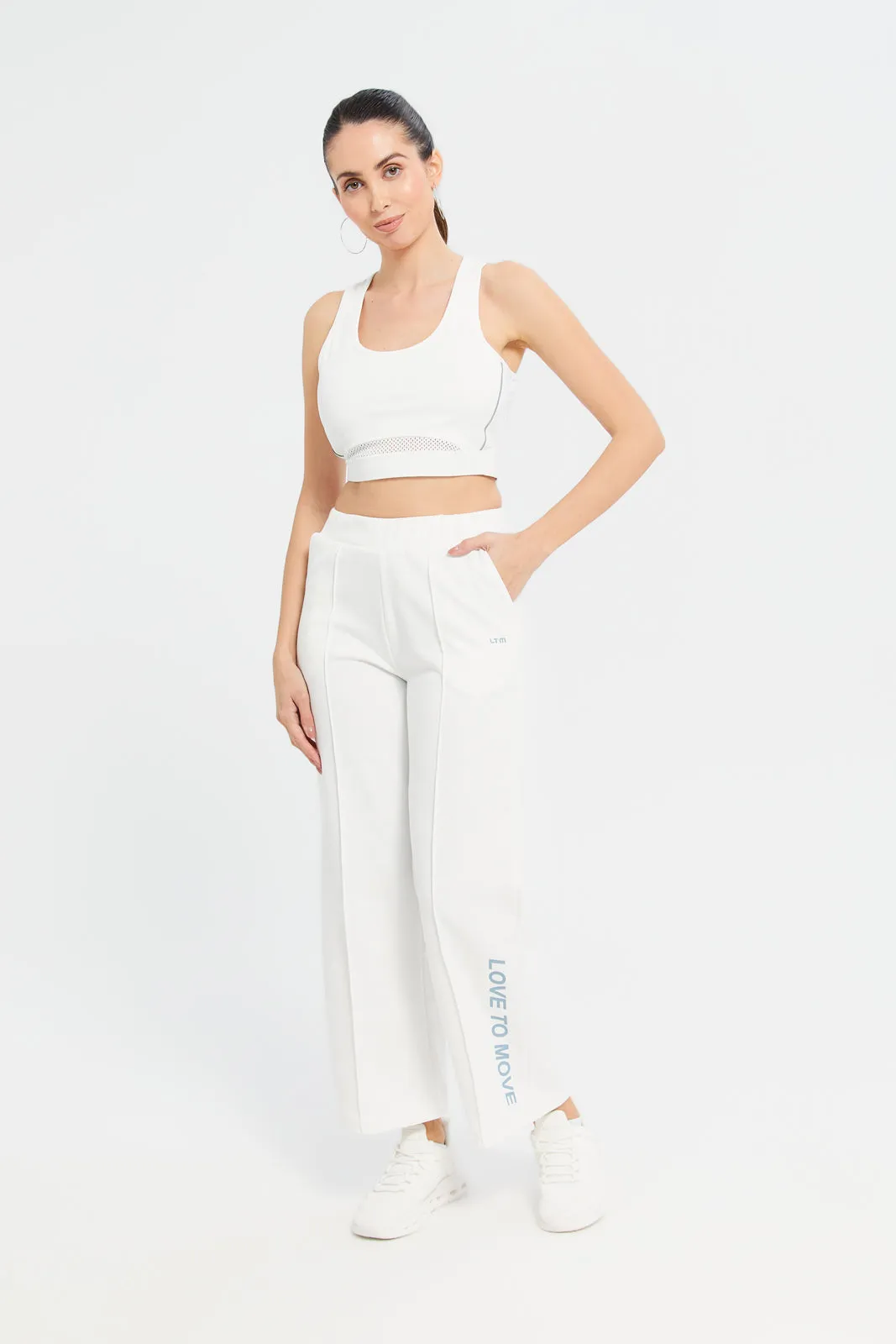 Women White Wide Leg Pants